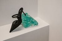 Kaboompics - Black Pointed Heel with Turquoise Fabric Accent