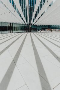 Kaboompics - Modern white building, EDP Headquarters of architect Aires Mateus, Lisbon, Portugal