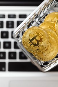 Kaboompics - Bitcoin Shopping Cart on Laptop Keyboard