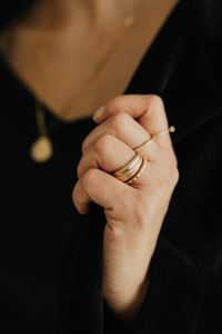 Kaboompics - Close-Up Fist with Stacked Gold Rings