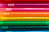 Kaboompics - Horizontal Rows of Bright Rainbow Crayons, Colorful Drawing Supplies for Kids’ Art Projects