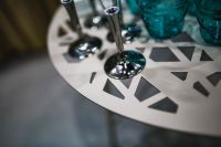 Kaboompics - White table with cyan glasses