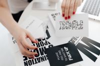 Kaboompics - Close-Up of Black and White Typography Cards