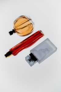 Kaboompics - Perfume Bottle Flat Lay Product Composition