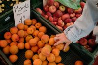 Kaboompics - Apricots and Apples at a Farmers Market