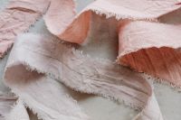 Kaboompics - Linen Ribbon with fringed edges - handmade
