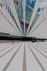 Kaboompics - Modern white building, EDP Headquarters of architect Aires Mateus, Lisbon, Portugal