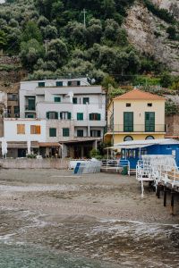 Kaboompics - Vertical View of Marina di Puolo Homes Climbing the Green Hillside