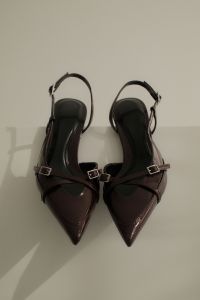 Kaboompics - Cherry Burgundy Slingback Heels Top View