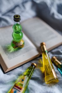 Kaboompics - Group of colorful little bottles with liqueurs