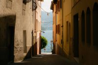 Kaboompics - Colorful Lakeside Alley With a View of Lake Iseo