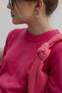 Kaboompics - Close-Up of Pink Sweater and Hoop Earring