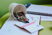 Kaboompics - Children's scribbles in a notepad
