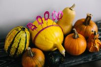 Kaboompics - Halloween Pumpkin and Autumn Gourd Still Life with Festive Decor