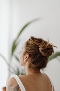 Kaboompics - Side View of a Textured High Bun Updo