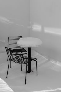 Kaboompics - Black Wire Patio Furniture in Fresh Snow