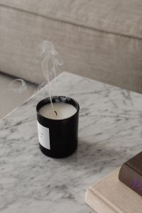 Kaboompics - Sofa Seam, Marble Table and Book in a Neutral Interior