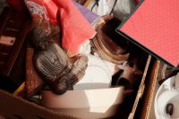Kaboompics - Ceramic Animal Figurines and Decorative Bowls at an Antique Market