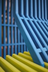 Colourful wooden construction on the sand