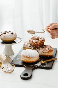 Kaboompics - Homemade Raspberry Polish Paczki Donut with Powdered Sugar