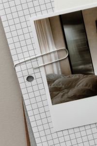 Kaboompics - Instant Bedroom Photo Clipped to Analogue Paper Moodboard