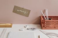 Kaboompics - Minimal Desk with Morning Note and Supplies