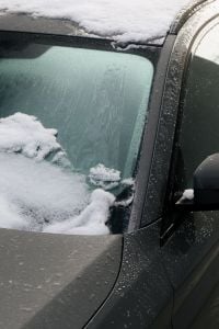 Winter Car Details with Snow, Frost and Water Droplets