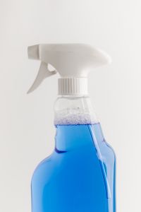 Kaboompics - Blue Spray Bottle on White Background