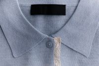 Kaboompics - Blue Knit Garment Neckline With Delicate Trim