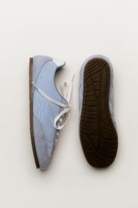 Kaboompics - Blue Sneaker and Sole on a White Background