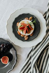 Kaboompics - Overhead Camembert Platter with Fig and Grape Plates