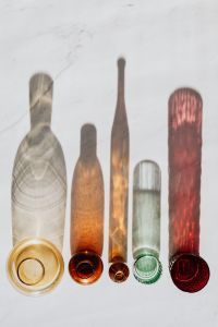 Colorful Glass Bottle Shadows for Abstract Backgrounds