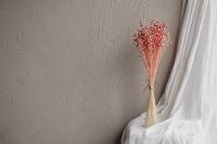 Kaboompics - Minimal Dried Flax Bundle With Wall Copy Space