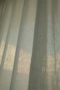 Kaboompics - Warm Sunlight Through Sheer Linen Curtains, Neutral Home Background