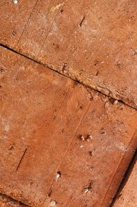 Kaboompics - Close-Up Terracotta Brick Surface with Diagonal Seam