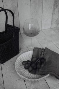 Kaboompics - Black Grapes and Wine Glass in Monochrome Still Life