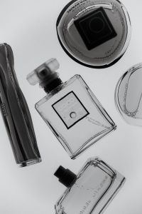 Kaboompics - Minimal Perfume Bottle Flat Lay Photography