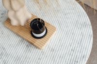 Kaboompics - Top View of Sculptural Vase and Candle on Table
