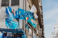 Kaboompics - Blue SSC Napoli Flags Outside a Naples Shop