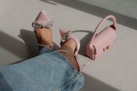 Kaboompics - Pink Handbag and Pink Cookies on a Marble Table