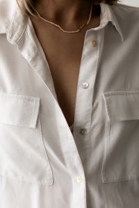 Kaboompics - Minimalist Woman Portrait in White Cotton Shirt