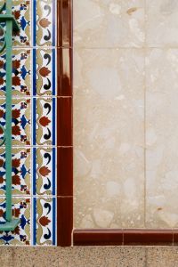 Kaboompics - Colorful Spanish Tile Border and Stone Wall