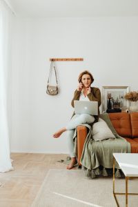 Work from Home Lifestyle: Remote Work, Smartphone Breaks and Sofa Moments