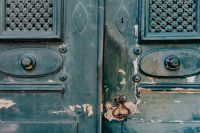 Kaboompics - Colorful wooden door in the facade of a typical Portuguese house at Lisbon, Portugal