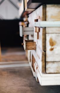 Kaboompics - Wooden installation with shelves