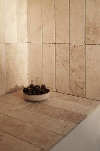 Kaboompics - Fresh Dark Cherries in a Bowl Against a Beige Stone Corner