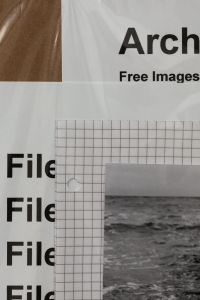 Kaboompics - Editorial Archive Collage with Seascape Print and Layered Paper