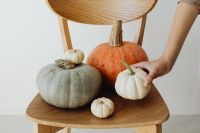Kaboompics - Pumpkins Arranged on a Wooden Chair