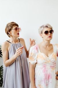 Kaboompics - Two Women in Sunglasses During a Rainbow Body Painting Session