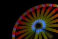 Kaboompics - Red and Green Ferris Wheel Lights with a Blue Inner Ring